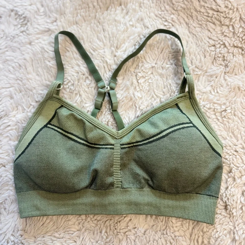 Athleta Renew Revive Green Seamless Sports Bra XS